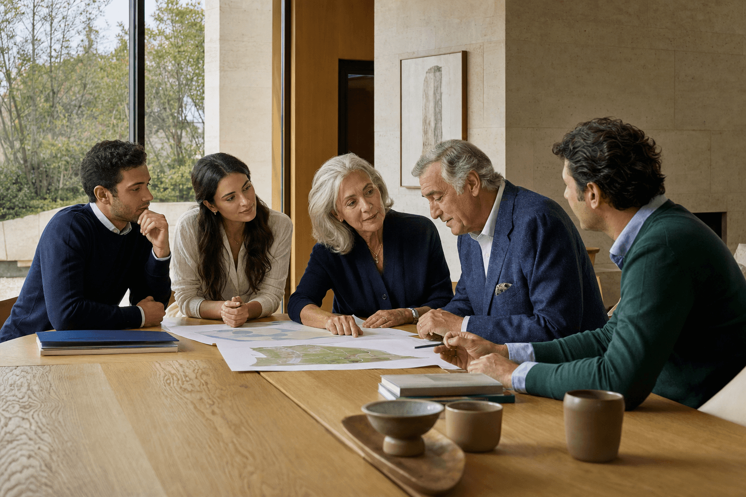 A multigenerational family and adviser working together around a stewardship plan